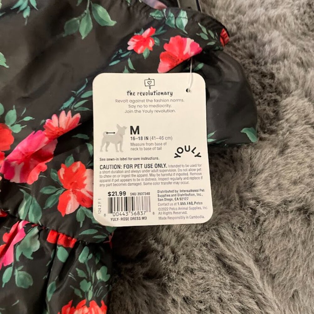 Beautiful Black and Rose Dog Party Dress!  Size Medium, NWT - Picture 5 of 6